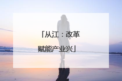 从江：改革赋能产业兴