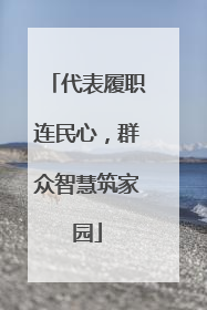 代表履职连民心，群众智慧筑家园