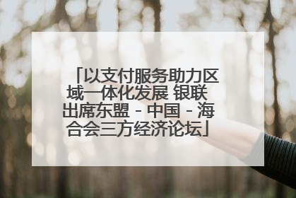 以支付服务助力区域一体化发展 银联出席东盟－中国－海合会三方经济论坛