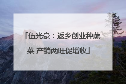 伍光豪：返乡创业种蔬菜 产销两旺促增收