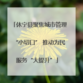 休宁县聚焦城市管理“小切口” 推动为民服务“大提升”