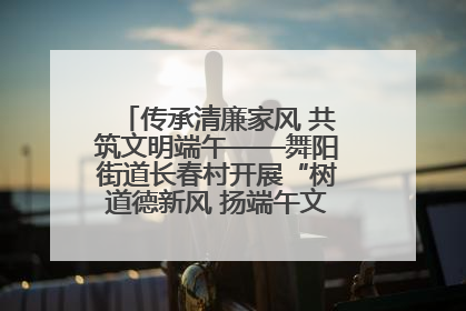 传承清廉家风 共筑文明端午——舞阳街道长春村开展“树道德新风 扬端午文化”主题活动