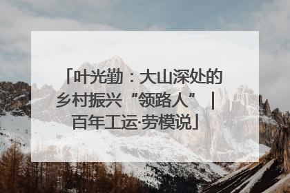 叶光勤：大山深处的乡村振兴“领路人”｜百年工运·劳模说