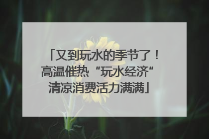 又到玩水的季节了！高温催热“玩水经济” 清凉消费活力满满