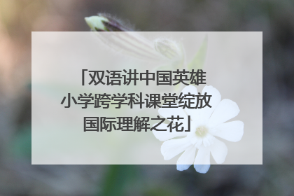 双语讲中国英雄 小学跨学科课堂绽放国际理解之花