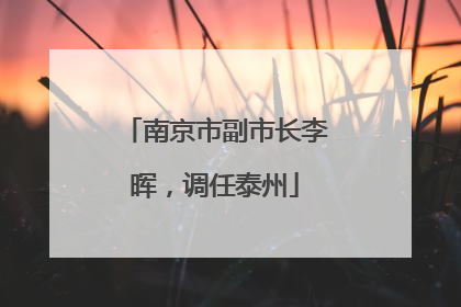 南京市副市长李晖,调任泰州