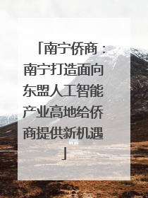 南宁侨商：南宁打造面向东盟人工智能产业高地给侨商提供新机遇