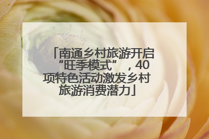 南通乡村旅游开启“旺季模式”，40项特色活动激发乡村旅游消费潜力