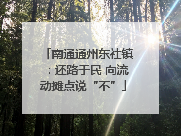 南通通州东社镇：还路于民 向流动摊点说“不”