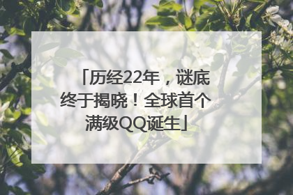 历经22年，谜底终于揭晓！全球首个满级QQ诞生