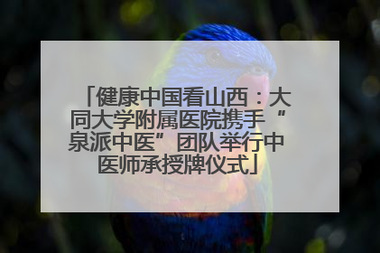 健康中国看山西：大同大学附属医院携手“泉派中医”团队举行中医师承授牌仪式