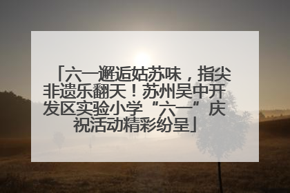 六一邂逅姑苏味，指尖非遗乐翻天！苏州吴中开发区实验小学“六一”庆祝活动精彩纷呈
