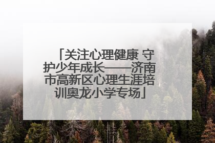 关注心理健康 守护少年成长——济南市高新区心理生涯培训奥龙小学专场