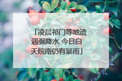凌晨祁门等地遭遇强降水 今日白天皖南仍有暴雨