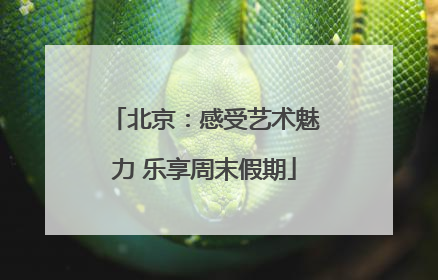 北京：感受艺术魅力 乐享周末假期