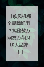 吹风机哪个品牌好用？揭秘数万网友力荐的10大品牌！