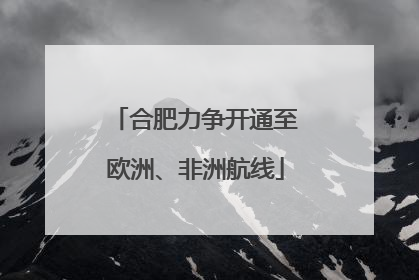 合肥力争开通至欧洲、非洲航线