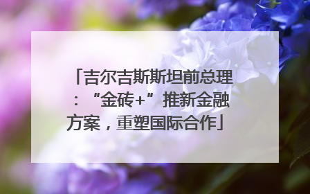 吉尔吉斯斯坦前总理：“金砖+”推新金融方案，重塑国际合作