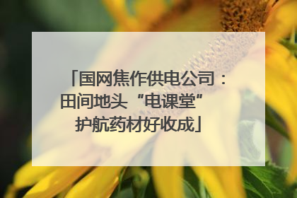国网焦作供电公司：田间地头“电课堂” 护航药材好收成