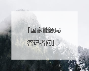 国家能源局答记者问