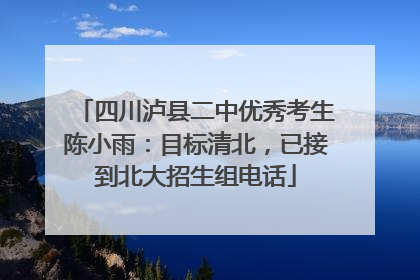 四川泸县二中优秀考生陈小雨：目标清北，已接到北大招生组电话