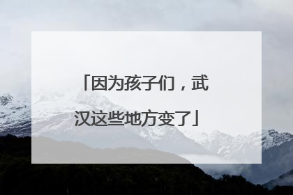 因为孩子们，武汉这些地方变了