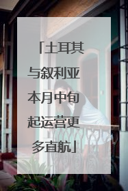 土耳其与叙利亚本月中旬起运营更多直航