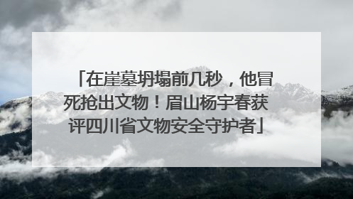 在崖墓坍塌前几秒，他冒死抢出文物！眉山杨宇春获评四川省文物安全守护者