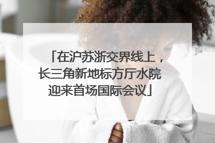 在沪苏浙交界线上，长三角新地标方厅水院迎来首场国际会议