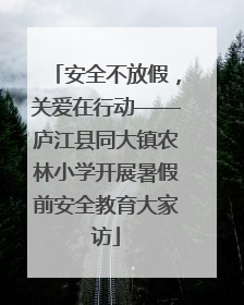 安全不放假，关爱在行动——庐江县同大镇农林小学开展暑假前安全教育大家访