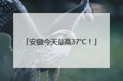 安徽今天最高37℃！