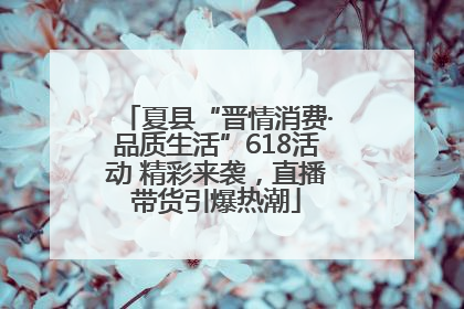 夏县“晋情消费·品质生活”618活动 精彩来袭，直播带货引爆热潮