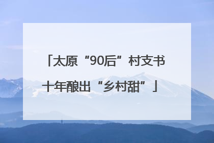 太原“90后”村支书十年酿出“乡村甜”