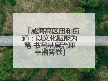 威海高区田和街道：以文化赋能为笔 书写基层治理幸福答卷