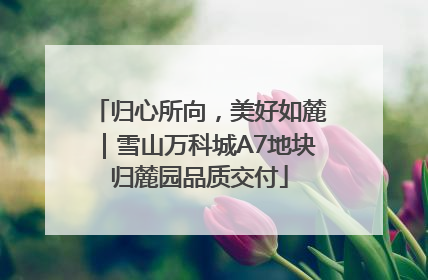归心所向，美好如麓｜雪山万科城A7地块归麓园品质交付