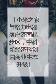 小米之家与格力电器落户济南起步区，中科新经济科创园商业生态升级