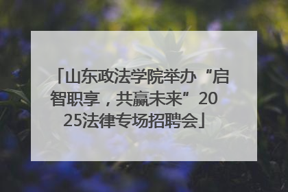 山东政法学院举办“启智职享，共赢未来”2025法律专场招聘会