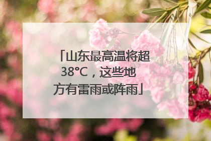 山东最高温将超38°C，这些地方有雷雨或阵雨