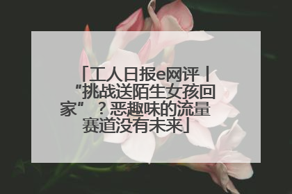 工人日报e网评丨“挑战送陌生女孩回家”？恶趣味的流量赛道没有未来