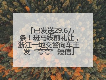 已发送29.6万条！斑马线前礼让，浙江一地交警向车主发“夸夸”短信