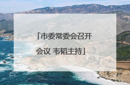 市委常委会召开会议 韦韬主持