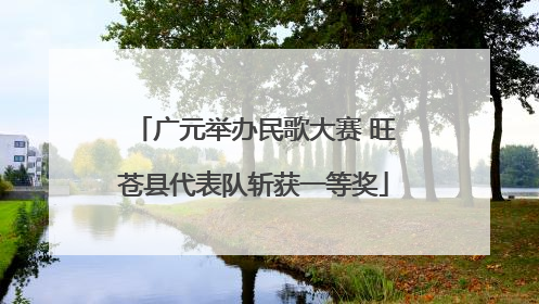 广元举办民歌大赛 旺苍县代表队斩获一等奖