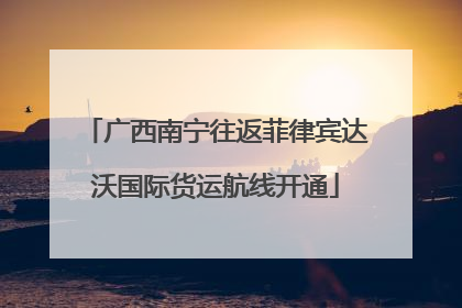 广西南宁往返菲律宾达沃国际货运航线开通