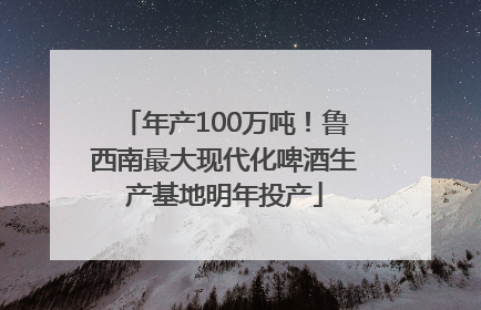 年产100万吨！鲁西南最大现代化啤酒生产基地明年投产