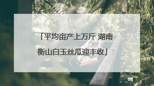 平均亩产上万斤 湖南衡山白玉丝瓜迎丰收