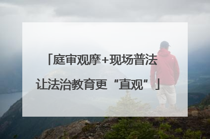 庭审观摩+现场普法 让法治教育更“直观”