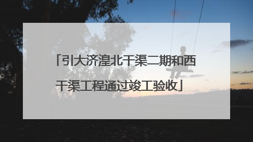 引大济湟北干渠二期和西干渠工程通过竣工验收
