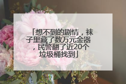 想不到的剧情，袜子里藏了数万元金器，民警翻了近20个垃圾桶找到
