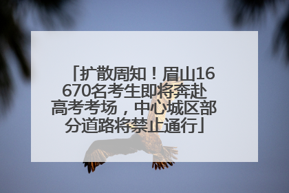 扩散周知！眉山16670名考生即将奔赴高考考场，中心城区部分道路将禁止通行