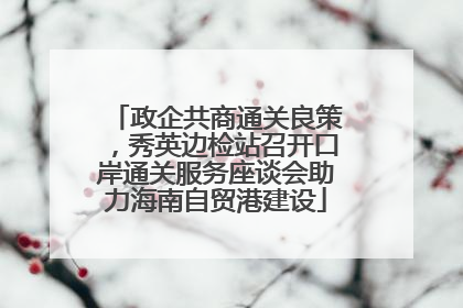 政企共商通关良策，秀英边检站召开口岸通关服务座谈会助力海南自贸港建设